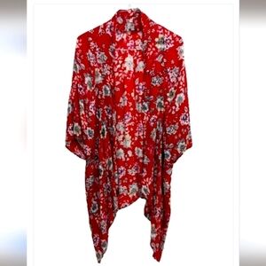 Patrons of Peace women's red floral kimono size M